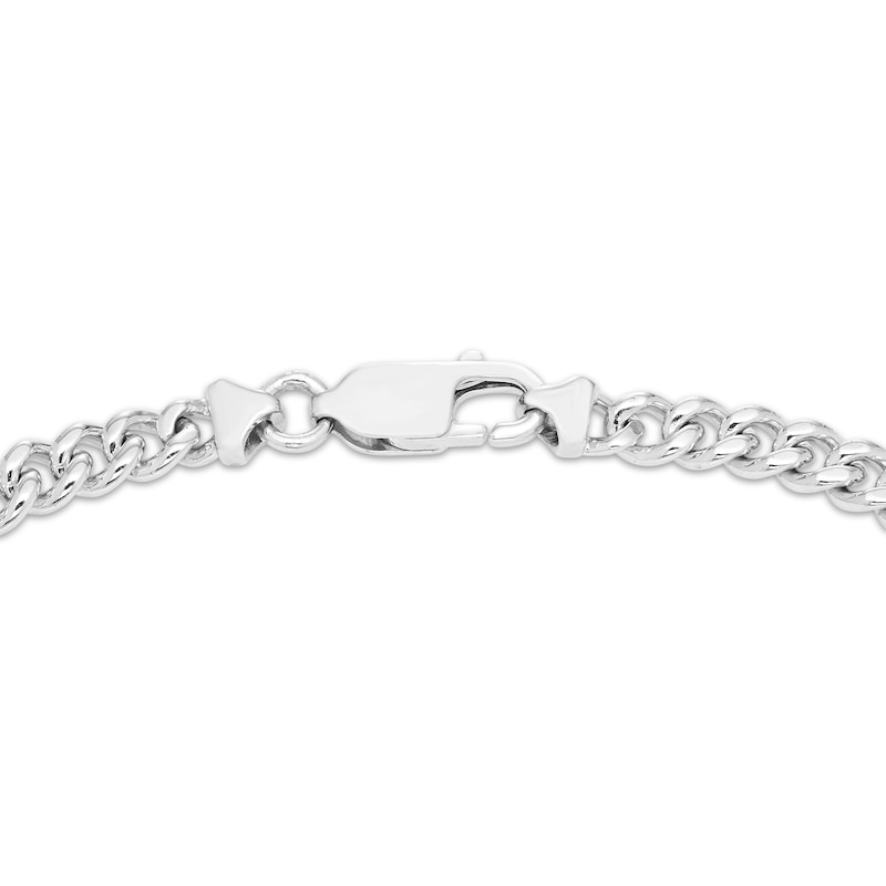 Main Image 2 of Oval-Cut Peridot Station Curb Chain Necklace Sterling Silver 15.8&quot;