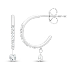 Unstoppable Love Diamond Dangle Hoop Earrings 1/4 ct tw 10K White Gold