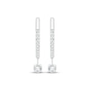 Thumbnail Image 2 of Unstoppable Love Diamond Dangle Hoop Earrings 1/4 ct tw 10K White Gold