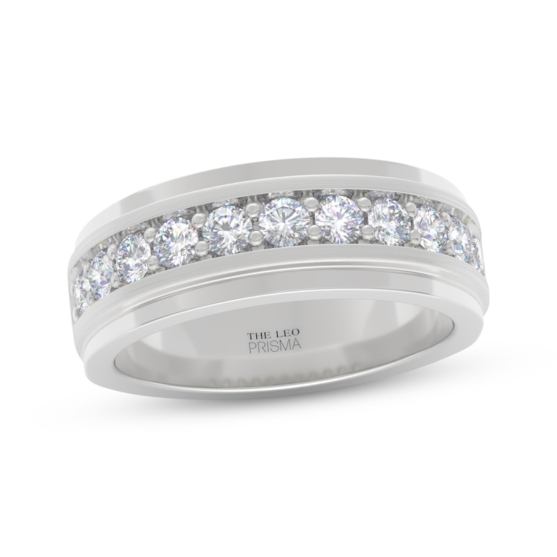 Main Image 1 of Men's THE LEO Prisma Diamond Wedding Band 1 ct tw 14K White Gold