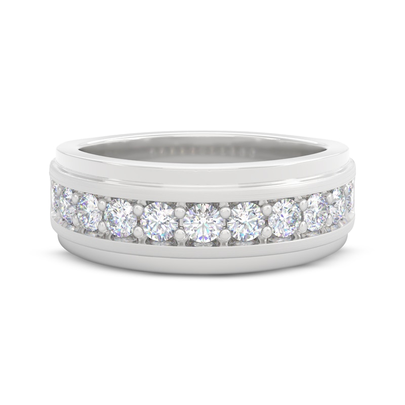 Main Image 3 of Men's THE LEO Prisma Diamond Wedding Band 1 ct tw 14K White Gold