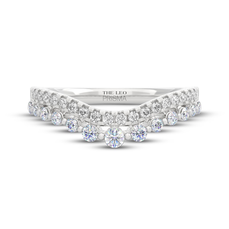Main Image 3 of THE LEO Prisma Diamond Two-Row Contour Wedding Band 1/2 ct tw 14K White Gold