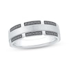 Thumbnail Image 1 of Now + Forever Men's Black Diamond Wedding Band 1/2 ct tw 10K White Gold
