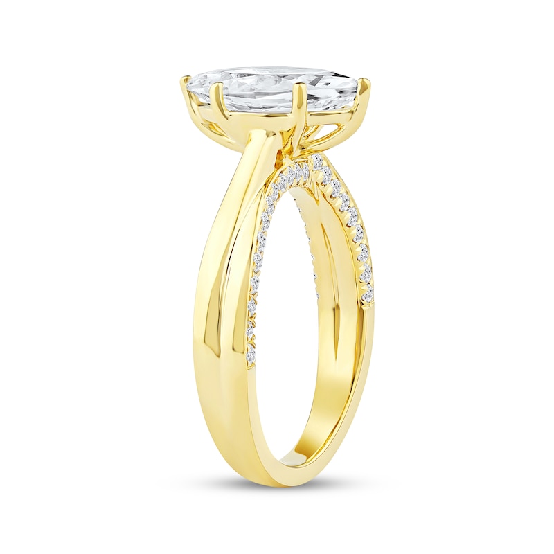 Main Image 2 of Now + Forever Lab-Grown Diamonds Marquise-Cut Solitaire Plus Engagement Ring 1-7/8 ct tw 14K Yellow Gold (F/VS2)