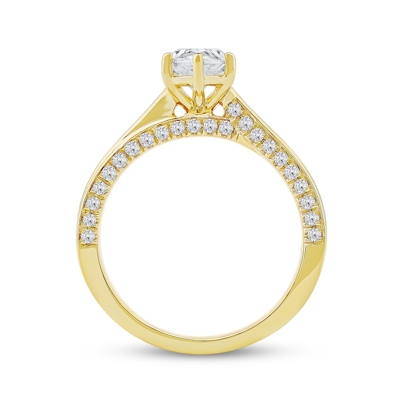 Main Image 3 of Now + Forever Lab-Grown Diamonds Marquise-Cut Solitaire Plus Engagement Ring 1-7/8 ct tw 14K Yellow Gold (F/VS2)