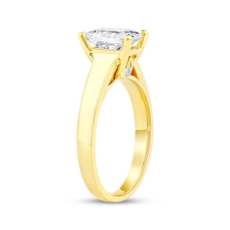 Main Image 2 of Now + Forever Lab-Grown Diamonds Radiant-Cut Solitaire Engagement Ring 1-1/2 ct tw 14K Yellow Gold (F/VS2)