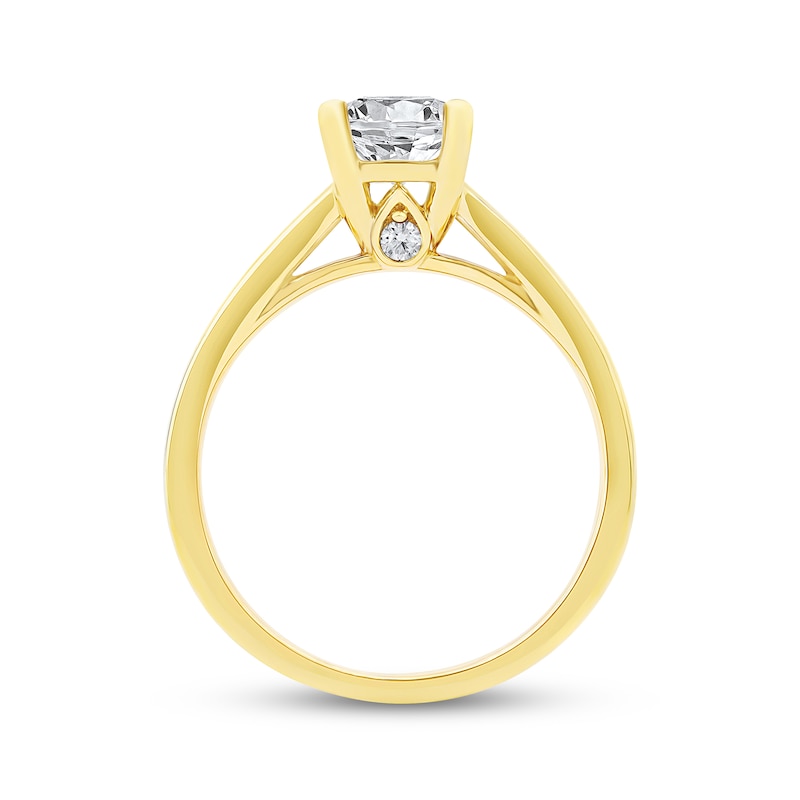 Main Image 3 of Now + Forever Lab-Grown Diamonds Radiant-Cut Solitaire Engagement Ring 1-1/2 ct tw 14K Yellow Gold (F/VS2)