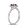 Thumbnail Image 2 of Neil Lane Emerald-Cut Purple Quartz & Diamond Halo Engagement Ring 1/2 ct tw 14K White Gold