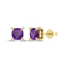 Thumbnail Image 1 of Cushion-Cut Amethyst & Diamond Accent Stud Earrings 10K Yellow Gold