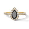 Thumbnail Image 3 of Neil Lane Pear-Shaped Black & White Diamond Engagement Ring 1-3/8 ct tw 14K Yellow Gold