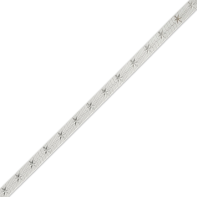 Main Image 1 of 4.4mm Herringbone Chain Bracelet Solid Sterling Silver 18"