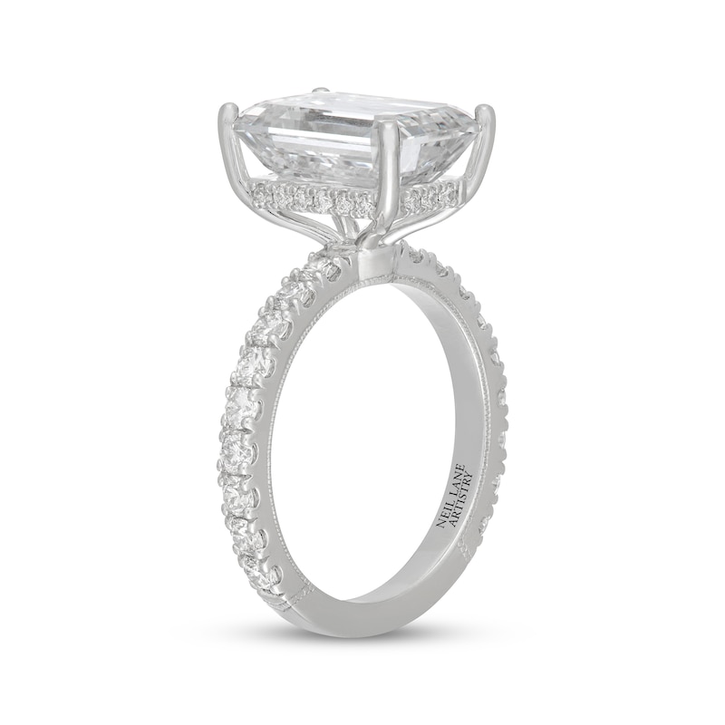 Main Image 2 of Neil Lane Artistry Emerald-Cut Lab-Grown Diamond Hidden Halo Engagement Ring 7 ct tw 14K White Gold
