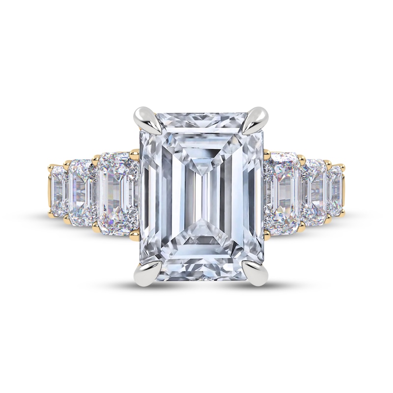 Main Image 3 of Now + Forever Lab-Grown Diamonds Emerald-Cut Seven-Stone Engagement Ring 6-3/4 ct tw 14K Yellow Gold