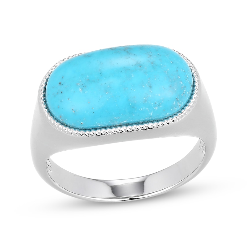 Main Image 1 of Oval-Cut Turquoise Ring Sterling Silver