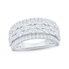 Thumbnail Image 1 of Now + Forever Lab-Grown Diamonds Round & Baguette-Cut Multi-Row Anniversary Ring 2 ct tw 14K White Gold