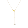 Thumbnail Image 4 of STUDIO BY KAY Princess & Round-Cut Diamond Double Charm Necklace 1/4 ct tw 24K Yellow Gold Vermeil Sterling Silver 18"