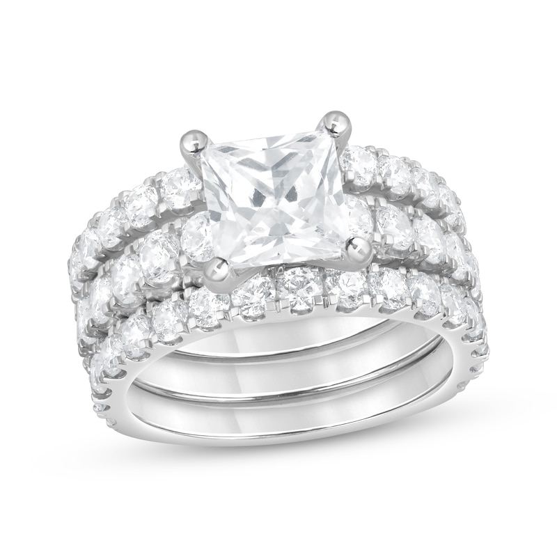 Main Image 1 of Now + Forever Lab-Grown Diamonds Princess-Cut Bridal Set 5 ct tw 14K White Gold