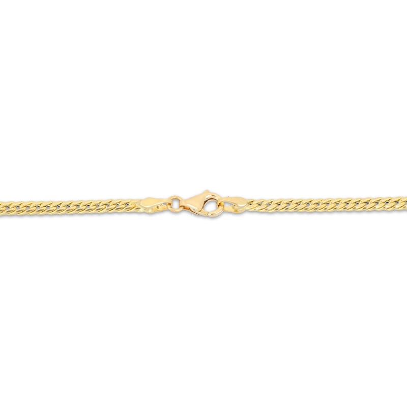 Main Image 3 of 2.5mm Curb Chain Bracelet Hollow 10K Yellow Gold 7.5"