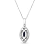 Thumbnail Image 3 of Marquise-Cut Blue Lab-Created Sapphire & White Lab-Created Sapphire Double Halo Necklace Sterling Silver 18"