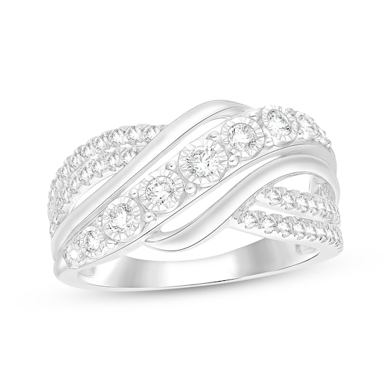 KAY Lab-Grown Diamonds Crossover Swirl Fashion Ring 1/2 ct tw Sterling Silver