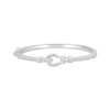 Thumbnail Image 1 of White Lab-Created Sapphire Sideways Loop Bangle Bracelet Sterling Silver