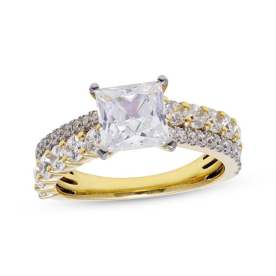 Now + Forever Lab-Grown Diamonds Princess-Cut Engagement Ring 3 ct tw 14K Yellow Gold