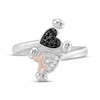 Thumbnail Image 4 of Disney Treasures Black & White Diamond Minnie & Mickey Mouse Bypass Ring 1/6 ct tw Sterling Silver & 14K Rose Gold Plate