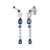Thumbnail Image 1 of Blue Lab-Created Sapphire & White Lab-Created Sapphire Drop Earrings Sterling Silver