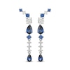 Thumbnail Image 2 of Blue Lab-Created Sapphire & White Lab-Created Sapphire Drop Earrings Sterling Silver