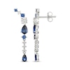 Thumbnail Image 3 of Blue Lab-Created Sapphire & White Lab-Created Sapphire Drop Earrings Sterling Silver