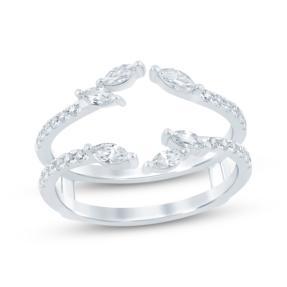 Now + Forever Lab-Grown Diamonds Marquise & Round-Cut Enhancer Ring 1/2 ct tw 14K White Gold