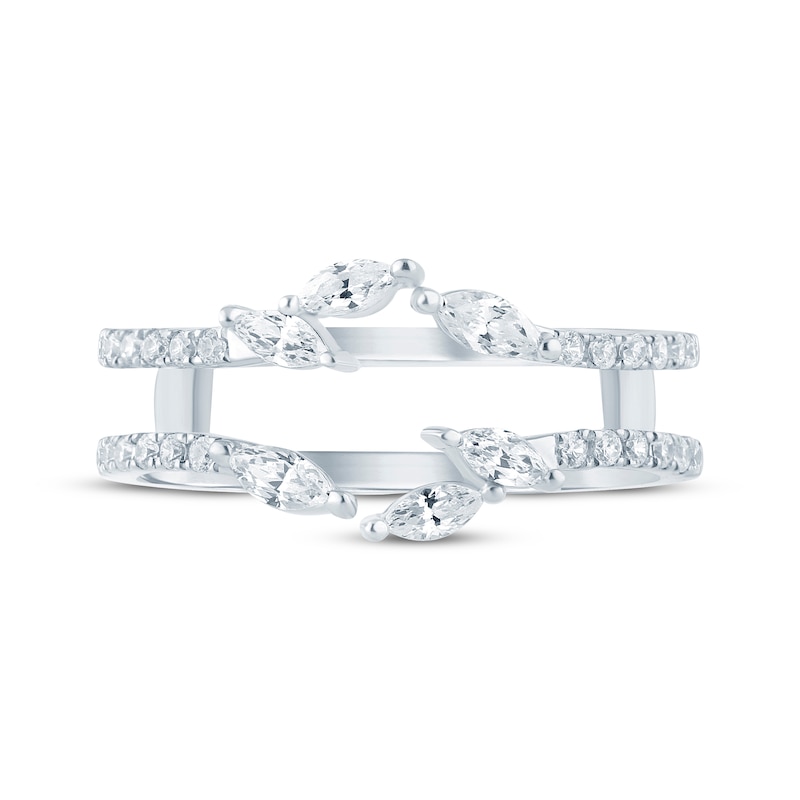 Main Image 3 of Now + Forever Lab-Grown Diamonds Marquise & Round-Cut Enhancer Ring 1/2 ct tw 14K White Gold