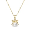 Thumbnail Image 1 of STUDIO BY KAY Marquise-Cut White Lab-Created Sapphire Bow Necklace 24K Yellow Gold Vermeil Sterling Silver 18"
