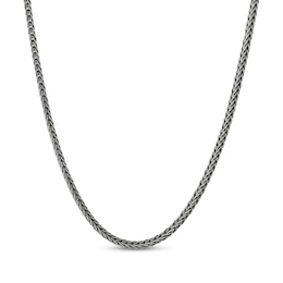 3.7mm Foxtail Chain Necklace Diamond-Cut Gray-Plated Solid Sterling Silver 22"