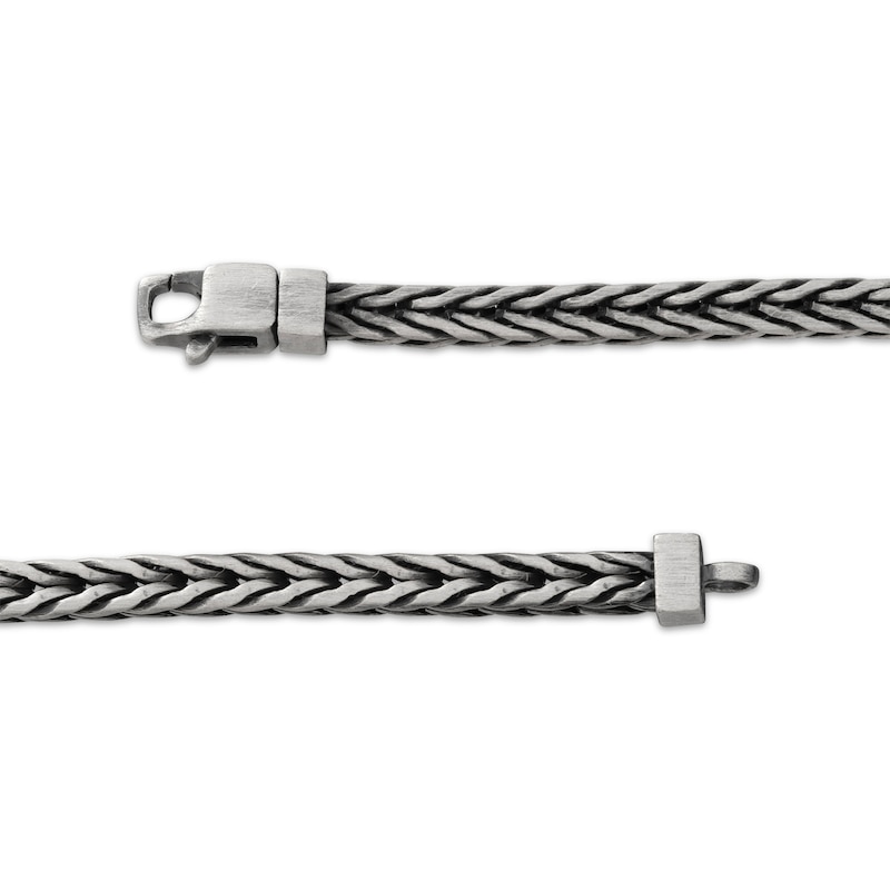 Main Image 3 of 3.7mm Foxtail Chain Necklace Diamond-Cut Gray-Plated Solid Sterling Silver 22"