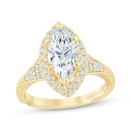 Monique Lhuillier Bliss Marquise-Cut Lab-Grown Diamond Halo Engagement Ring 2 ct tw 18K Yellow Gold
