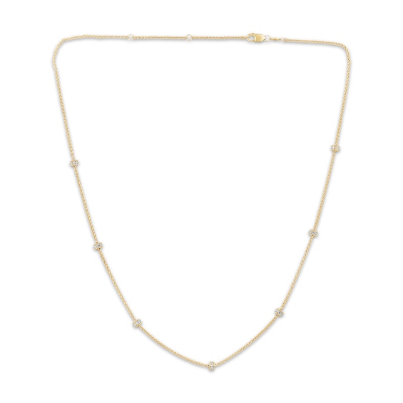 Monique Lhuillier Bliss Lab-Grown Diamond Disc Station Necklace 1/2 ct tw 24K Yellow Gold Vermeil Sterling Silver Sterling Silver 18"