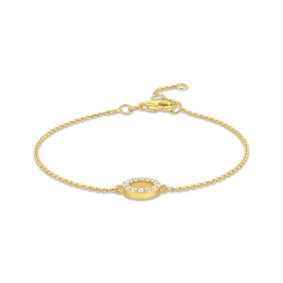 KAY Signature Collection Lab-Grown Diamond Mini Open Circle Bracelet 1/10 ct tw 18K Yellow Gold-Plated Sterling Silver 7.5"