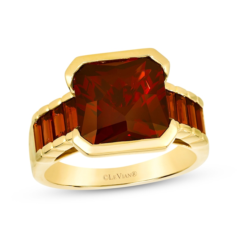 Main Image 1 of Le Vian Octagon & Baguette-Cut Garnet Ring 14K Honey Gold