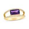 Thumbnail Image 1 of Le Vian Baguette-Cut Amethyst Ring 1/4 ct tw Diamonds 14K Honey Gold