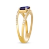 Thumbnail Image 2 of Le Vian Baguette-Cut Amethyst Ring 1/4 ct tw Diamonds 14K Honey Gold