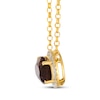 Thumbnail Image 2 of Le Vian Oval-Cut Chocolate Quartz East-West Halo Necklace 1/10 ct tw Diamonds 14K Honey Gold 19"