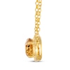 Thumbnail Image 2 of Le Vian Oval-Cut Natural Citrine East-West Halo Necklace 1/10 ct tw Diamonds 14K Honey Gold 19"