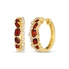 Thumbnail Image 1 of Le Vian Multi-Shape Garnet Hoop Earrings 1/3 ct tw Diamonds 14K Honey Gold