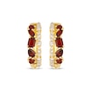 Thumbnail Image 2 of Le Vian Multi-Shape Garnet Hoop Earrings 1/3 ct tw Diamonds 14K Honey Gold
