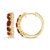 Thumbnail Image 3 of Le Vian Multi-Shape Garnet Hoop Earrings 1/3 ct tw Diamonds 14K Honey Gold