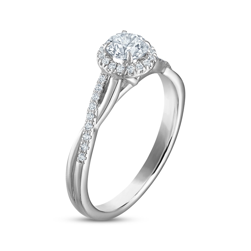 Main Image 2 of KAY Signature Collection Diamond Halo Engagement Ring 1/2 ct tw 14K White Gold