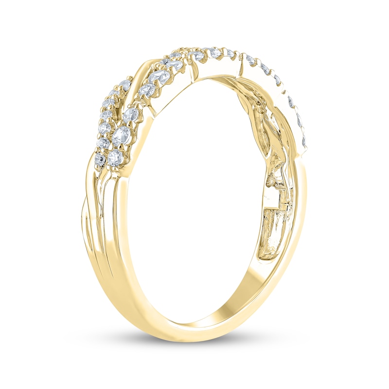 Main Image 2 of Now + Forever Diamond Two-Row Twist Anniversary Ring 1/4 ct tw 10K Yellow Gold