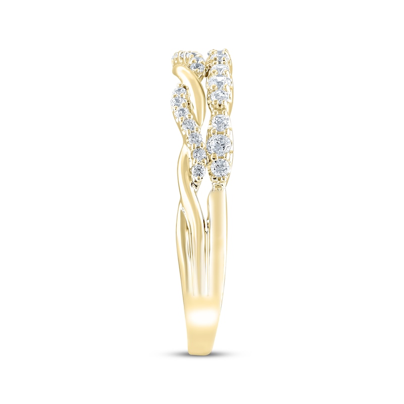 Main Image 3 of Now + Forever Diamond Two-Row Twist Anniversary Ring 1/4 ct tw 10K Yellow Gold