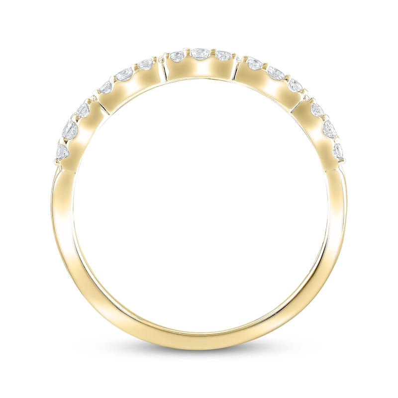 Main Image 4 of Now + Forever Diamond Two-Row Twist Anniversary Ring 1/4 ct tw 10K Yellow Gold